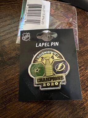 Aminco NHL Stanley Cup Champions 2020 Pin - Black, Gold, Green, Blue